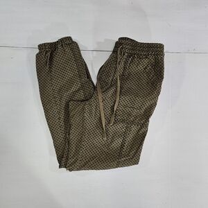 Anthropologie green and blue polka-dot flocked joggers women's size Xsmall